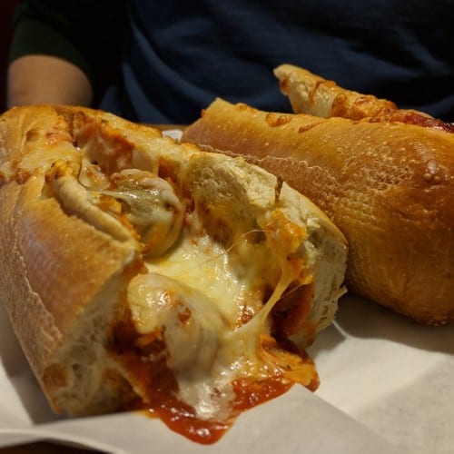 Meatball Parmigiana Sub.
