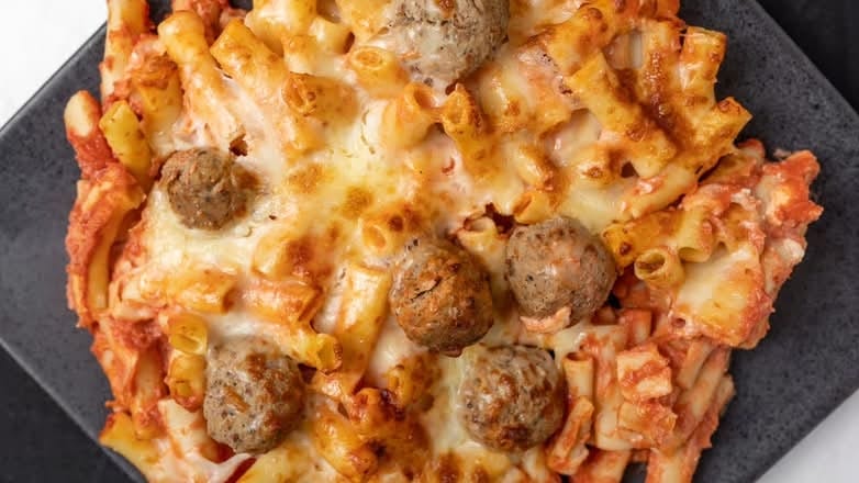 Baked Ziti with Meatballs.